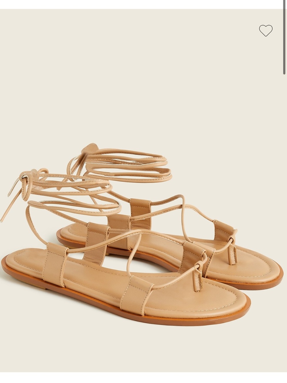 J Crew Sorrento Lace-up Wrap Gladiator Sandals Tan Brown Leather Flat